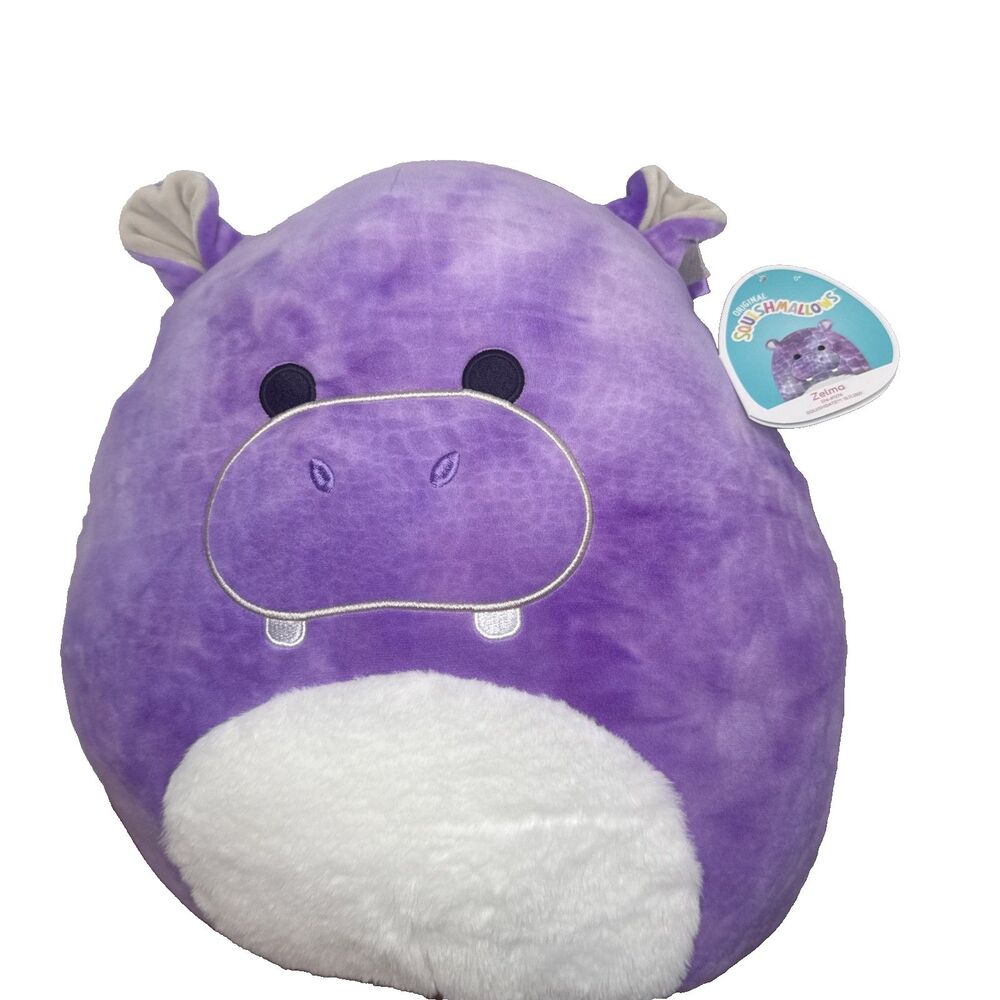 Squishmallows Zelma Hippo 14" Purple Plush Stuffed Animal Toy Kellytoy NWT 2021